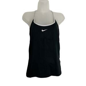 Nike Girls RACERBACK Tankini Top, Black, Medium